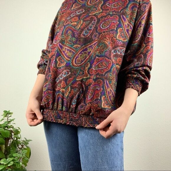 Vintage 80s paisley blouse  - Picture 4 of 6